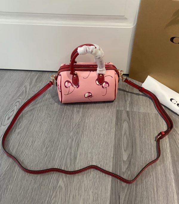 Mini Rowan Crossbody in Cherry Print Flower Pink CR245 - Image 9