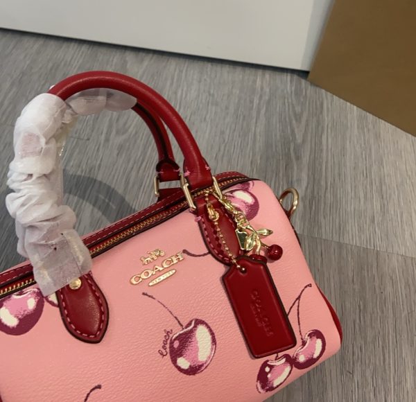 Mini Rowan Crossbody in Cherry Print Flower Pink CR245 - Image 7