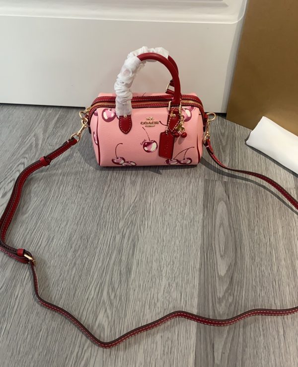 Mini Rowan Crossbody in Cherry Print Flower Pink CR245 - Image 10