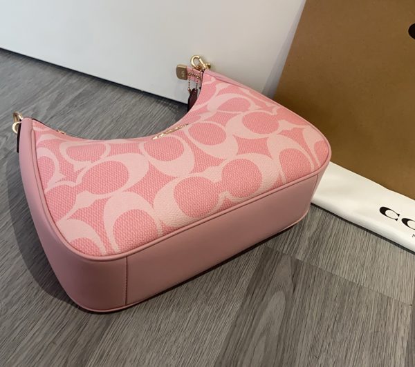 Teri Hobo Bag In Signature Canvas Pink CAL52 - Image 7