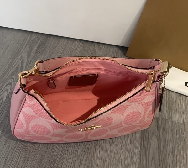 Teri Hobo Bag In Signature Canvas Pink CAL52 - Image 8