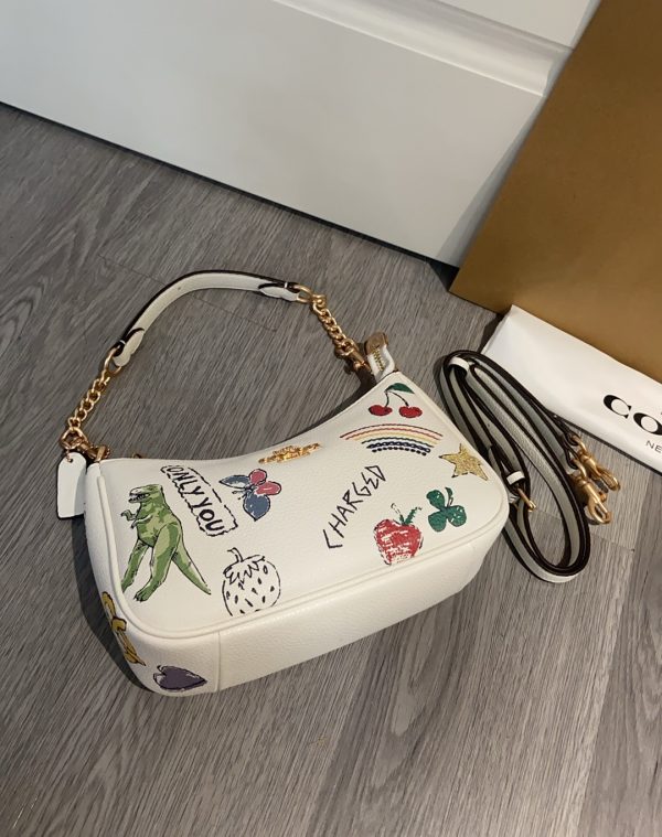 Shoulder Bag Leather White CAK17 - Image 6