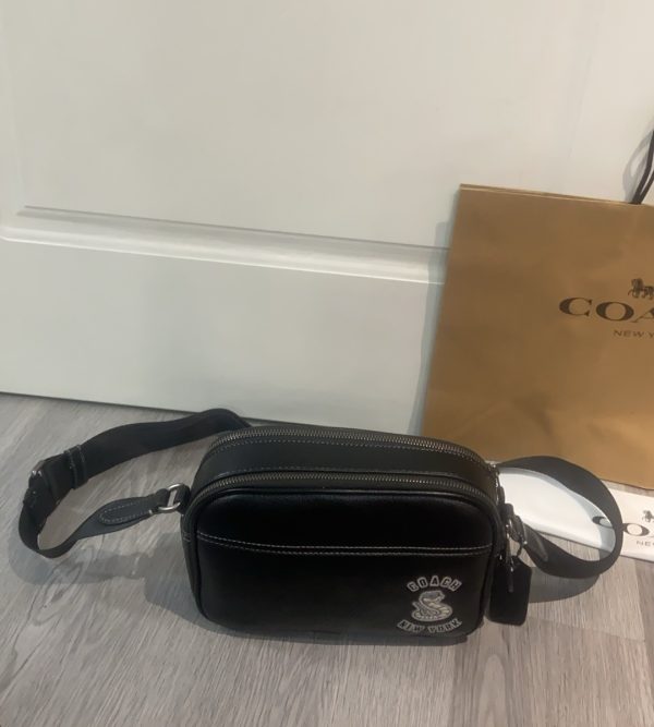 Shoulder Bag Leather Black CY823 - Image 5