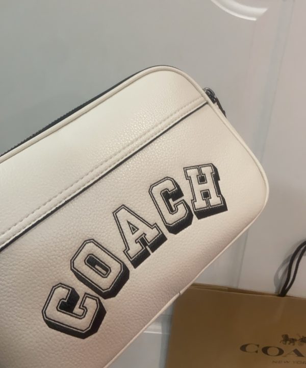 Shoulder Bag Leather White CAJ64 - Image 4