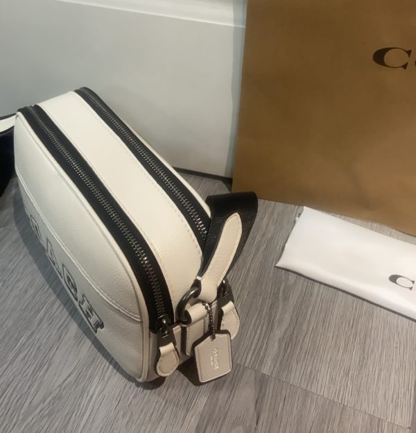 Shoulder Bag Leather White CAJ64 - Image 6