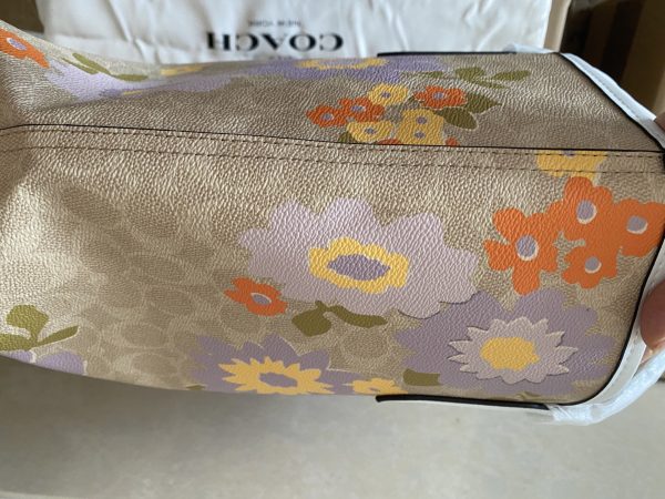 Tote Bag In Signature Canvas Leather Floral Print CBG71 - Image 2
