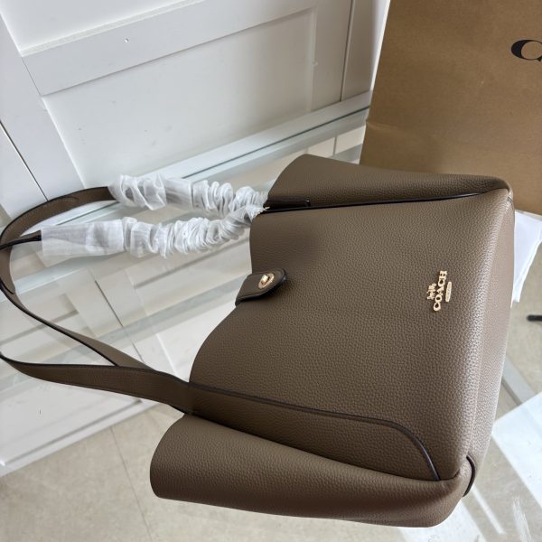 Hadley Turnlock Tote Bag Brown CAL17 - Image 9
