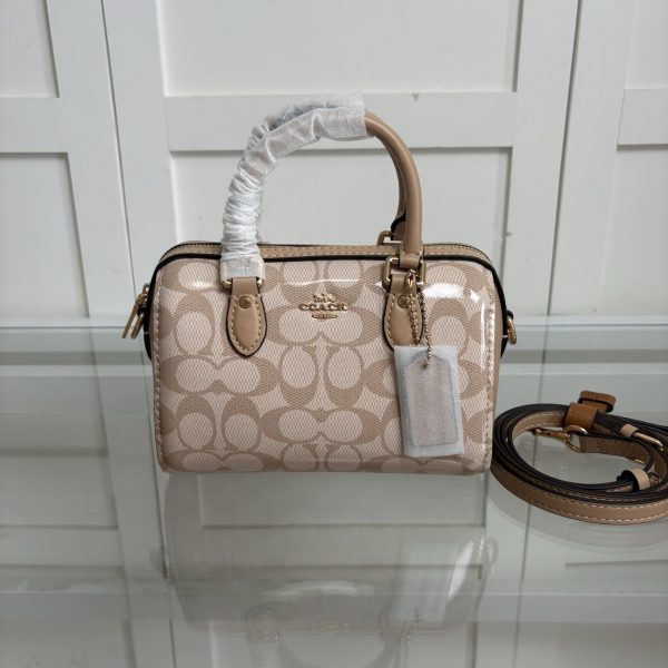 Mini Rowan 2way Crossbody Bag Signature Canvas Camel CAL20 - Image 4