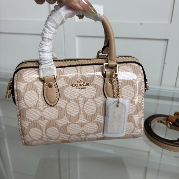 Mini Rowan 2way Crossbody Bag Signature Canvas Camel CAL20 - Image 6