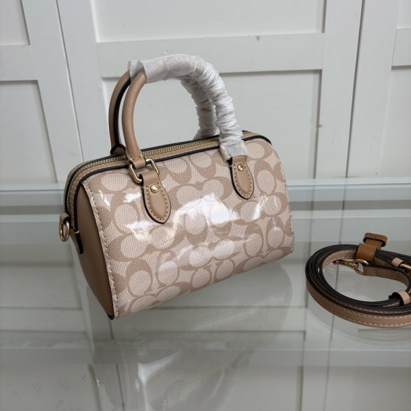 Mini Rowan 2way Crossbody Bag Signature Canvas Camel CAL20 - Image 9