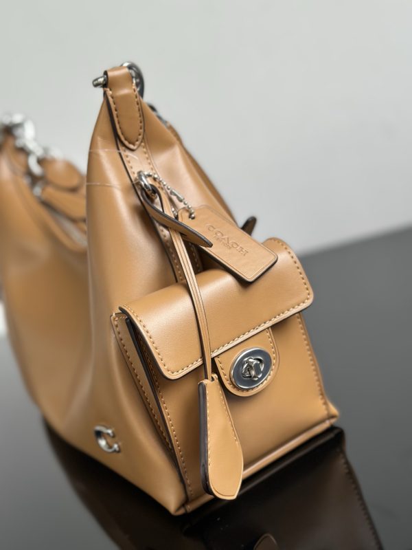 Pocket Juliet Bag Shoulder Bag Camel CAM20 - Image 10