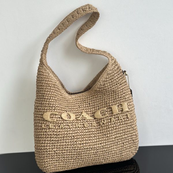 Brooklyn Small Straw Shoulder Bag CAL97