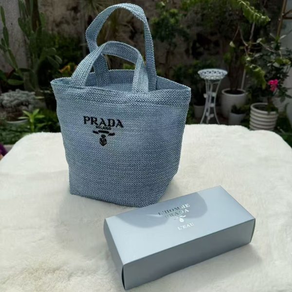 Mini Tote Bag lunch Bag Limited Rattan Blue - Image 2