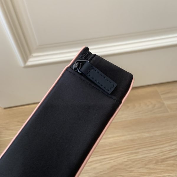 Beauty Makeup Bag Triangle Zip Around Pink Black Cosmetics Pouch - Image 8
