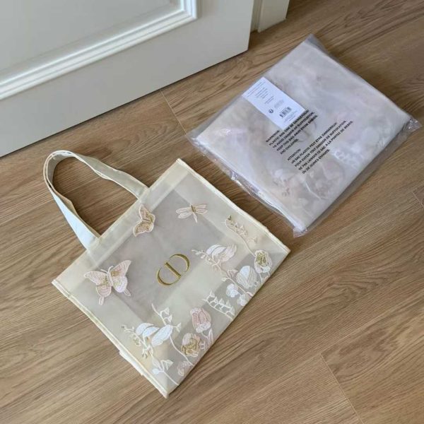 Butterfly Tote Mesh Makeup Bag Embroidered  Storage Bag - Image 7