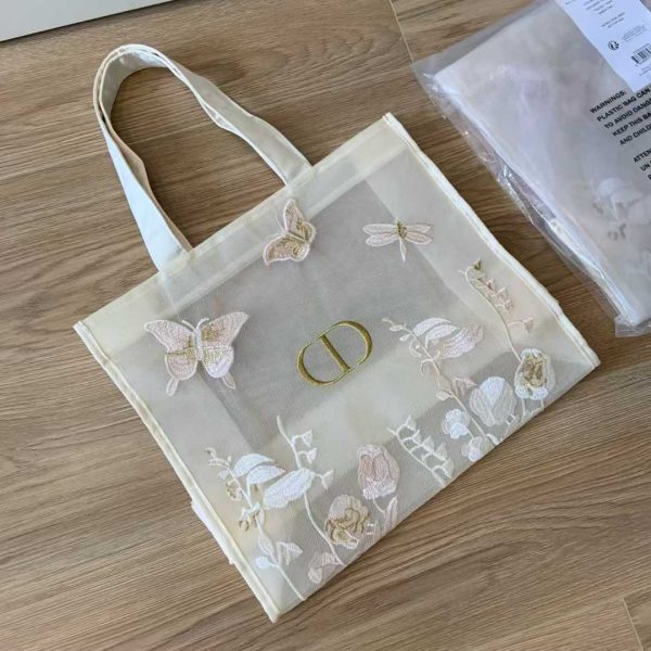 Butterfly Tote Mesh Makeup Bag Embroidered  Storage Bag