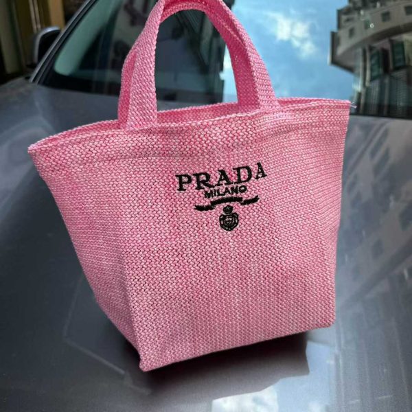 Mini Tote Bag lunch Bag Limited Rattan Pink - Image 4