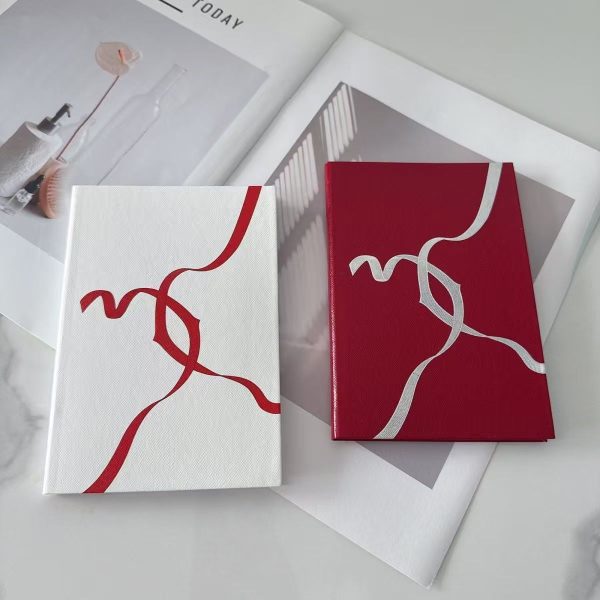 Notebook White Red Ribbon VIP Gift Item