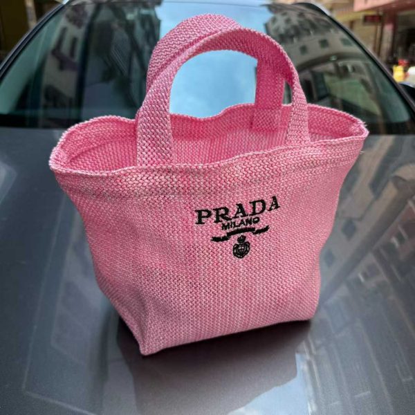 Mini Tote Bag lunch Bag Limited Rattan Pink - Image 3